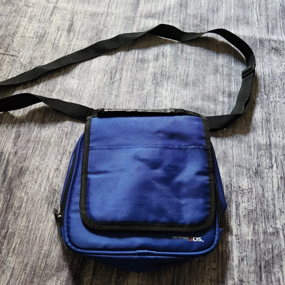 Nintendo DS Blue Messenger Bag Crossbody Case Travel‎ Shoulder Bag
